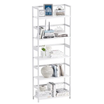 Estantería de 5 niveles, librería industrial con marco de bambú, soporte de exhibición moderno... Foto 1 de 4