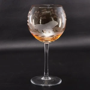 Royal Danube Tierreich Löwe Bernstein Glanz Kristall Ballon Glas 8 3/8" - Bild 1 von 10