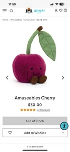 Jellycat Amuseables Cherry Nwt - Picture 1 of 1