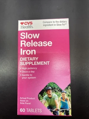 Comprimidos de suplemento dietético de hierro de liberación lenta CVS Health 60ct 12/25 Foto 1 de 2