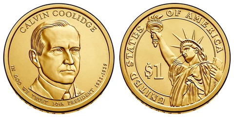 2014 P&D Calvin Coolidge Presidential One Dollar Coins U.S. Mint Rolls Money Cover