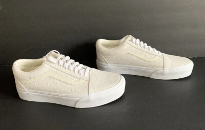 Vans Off the Wall NEW Women Off-White Suede Lace Platform Sneaker Shoes Size 10 - Image 1 of 4