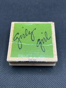 Vintage Rubber Stamp "Girly Girl" by Vap! Scrap   2 x 2" - Foto 1 di 6