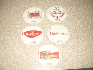 Lot of 5 BUDWEISER Beer Coasters Anheuser-Busch Retro 1948,52,55,57,63 - Picture 1 of 1