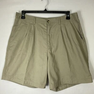Puritan Men’s Shorts Tan Khaki Pleated Front Casual Size 38 Slash Pocket - Picture 1 of 8