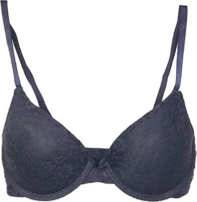 Bra Rampage Intimates Molded Demi Cup Plunge Underwire Lace Overlay 500648 - Image 1 of 4