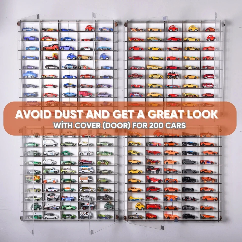 1/64 Hot Wheels, Matchbox, Diecast Car Display Case with acrylic doorS 2x100Cars - Image 1 of 4