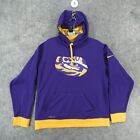 LSU Tigers Sweatshirt Nike Hoodie Womens Extra Large Purple Therma-Fit w Logo