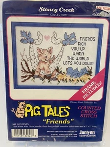 Pig Tales Friends Counted Cross Stitch Kit Stoney Creek Janlynn Sealed - Picture 1 of 3