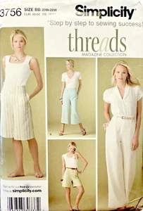Simplicity 3756 Misses' pants shorts pattern size 20W 22W 24W 26W 28W Uncut FF - Picture 1 of 2
