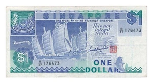 SINGAPORE banknote 1 Dollar 1988 VF+ Choice Very Fine - Picture 1 of 7