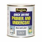 Rustins Quick Drying Primer And Undercoat Grey Plaster Indoor Outdoor Home 500Ml