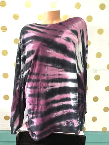 Victoria's Secret Pink One Size Tee Tunic Length Long Sleeve T-Shirt Tie Dye NWT - Picture 1 of 3