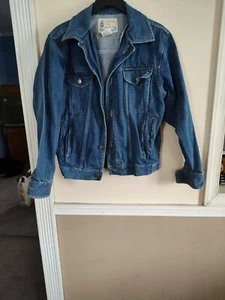 Vintage 90s London Fog Denim Jean Jacket Sz L Blue Button Up Pockets - Picture 1 of 8