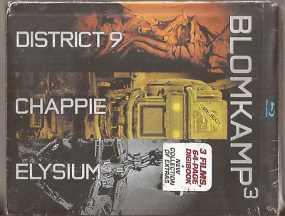 Blomkamp 3 Blu-ray Movie Chappie / District 9 / Elysium 64 Page Digibook Sealed - Image 1 of 2