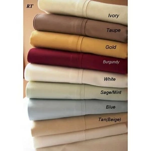 Ropa de cama Gracy sábana plana + 2 fundas de almohada 1000TC AU tamaño emperador colores lisos - Imagen 1 de 20
