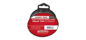 Black 15A Tinned Automotive Single Core Cable 10m Reel - Picture 1 of 1
