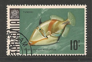 Tanzania #33 (A4)  VF POSTAL USED - 1967 10sh Striped Triggerfish - Fish  - Picture 1 of 1