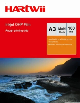 A3 Inkjet OHP Film Overhead Projector Film with White Strip 420x297mm Hartwii