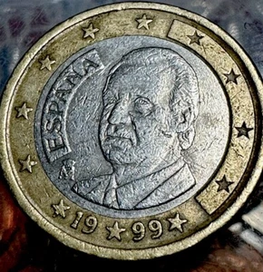 1 Euro Münze 1999 Carlos Fehlprägung - Zdjęcie 1 z 4