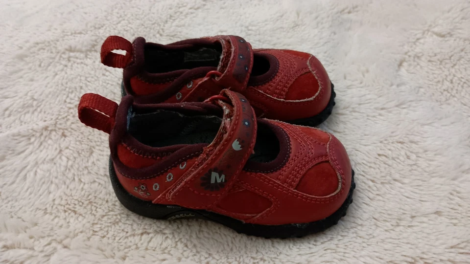 Merrell Toddler Infant 4 Shoes Red Mary Jane Leather Baby Shoe - Image 1 of 4