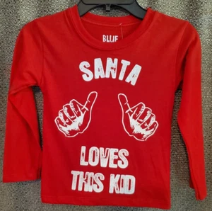 Blue Theory Unisex Red "Santa Loves This Kid" Christmas T-Shirt Top Size 2T NWT - Picture 1 of 3