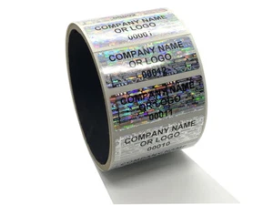 Etiqueta de seguridad holográfica a prueba de manipulaciones de impresión personalizada sello pegatina 2"x 0,75" - Imagen 1 de 2