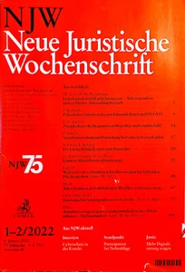 NJW 1-2/2022 - Neue Juristische Wochenschrift - wie neu!! - Bild 1 von 1