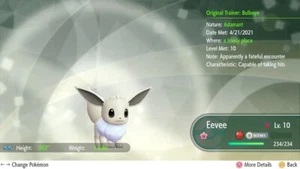 Pokémon Let's Go Pikachu & Eevee ✨ SHINY ✨ 6IV EEVEE - LIMITED EVENT -FAST TRADE - Picture 1 of 2