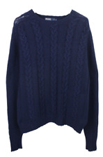 POLO BY RALPH LAUREN Jumper Men's LARGE Pullover Wool Linen Knit Blue
