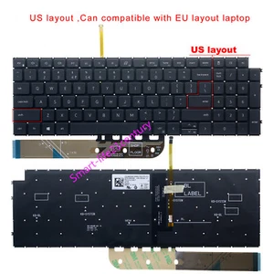 Teclado retroiluminado EE. UU. para Dell Inspiron 15 3511 3515 15 5510 5515 7510 16Plus 7610 - Imagen 1 de 5