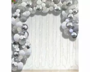 Balloon Arch Garland Kit - 90 Pieces Metallic Silver, Light Grey, White & Clear - Picture 1 of 4