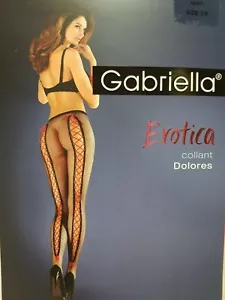 Sexi  Strumpfhose Erotica Dolores mit roter Bindunger und Schleife M/L - Bild 1 von 2