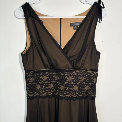 Sexy Vestido Midi Transparente de Encaje Negro Romántico Vamp Capricho Hada Oscura Talla 8 Foto 1 de 4