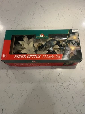 Vintage Kurt Adler Fiber Optic 10 Light Set Poinsettia Christmas/Holiday Decor