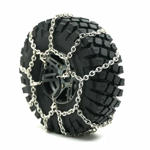 2x Anti Skid Snow Tire Safety Flexible Chains for 1/10 RC Traxxas TRX-4 RC Car - Picture 1 of 7