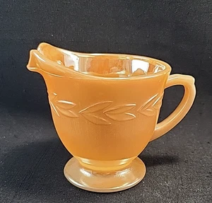 Vintage Fire King Peach Lustre Laurel Footed Creamer - Picture 1 of 8