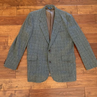 Pendleton Men’s Blazer Size 46L Grey Tweed Two Button Sport Coat Vintage Wool - Image 1 of 4