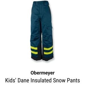 Obermeyer Kids' Dane Insulated Snow Pants - Blue and Yellow Small (8) - Picture 1 of 9