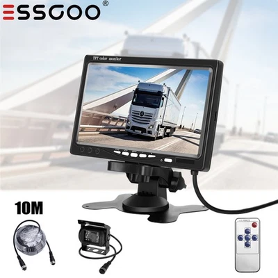 ESSGOO 7" Car Monitor Screen with Rear View Reverse Backup Camera Truck Van Bus - Image 1 of 4