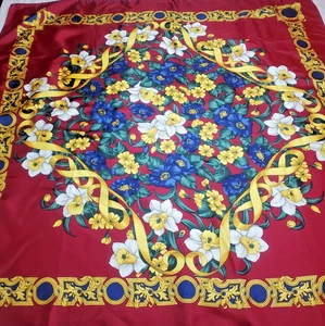 Vintage 1993 Brooks Bros Narzisse 175. Jubiläum Schal 100 % Seide Quadrat 34"x34" - Bild 1 von 7
