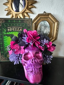 Rosa und lila Handarbeit Stirnband Kopfschmuck Tag der Toten / Dia de los muertos - Bild 1 von 6