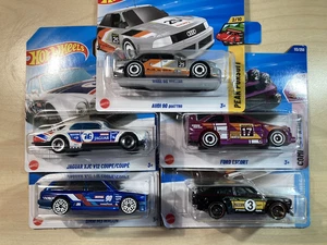 Hot wheels Bundle x 5 Classic Racing Saloons BMW Jaguar Audi Ford new on cards - Picture 1 of 12