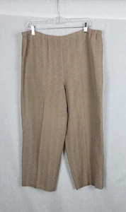 Pantalones Eileen Fisher Beige Tostado M Seda Lino Tirar Texturizado Informal Trabajo Profesional - Imagen 1 de 6