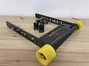 Grab roller wheelie bar quad bike Yamaha Raptor 700R Yellow Black White Wheels - Picture 1 of 11