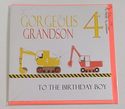 TARJETA DE CUMPLEAÑOS NIÑO PRECIOSO NIETO 4º CUMPLEAÑOS Foto 1 de 2