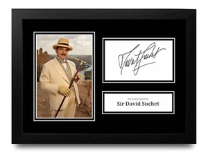 Sir David Suchet Autograph Signed Hercule Poirot A4 Framed Photo Display w/COA - Picture 1 of 5