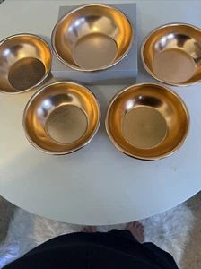 Anowar Copper Cereal Salad Candy Bowls 17 In Circumference 5 Inch Width Lot Of 5 - Picture 1 of 8