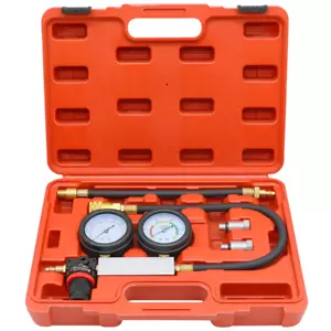 Cylinder Leak Tester Compression Leakage Detector Set Double Gauge Petrol Engine - Picture 1 of 7