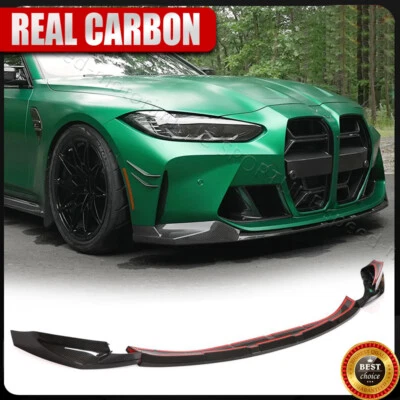 Alerón de barbilla de parachoques delantero de carbono real para BMW Serie 3 4 G80 M3 G82 M4 20+ Foto 1 de 4